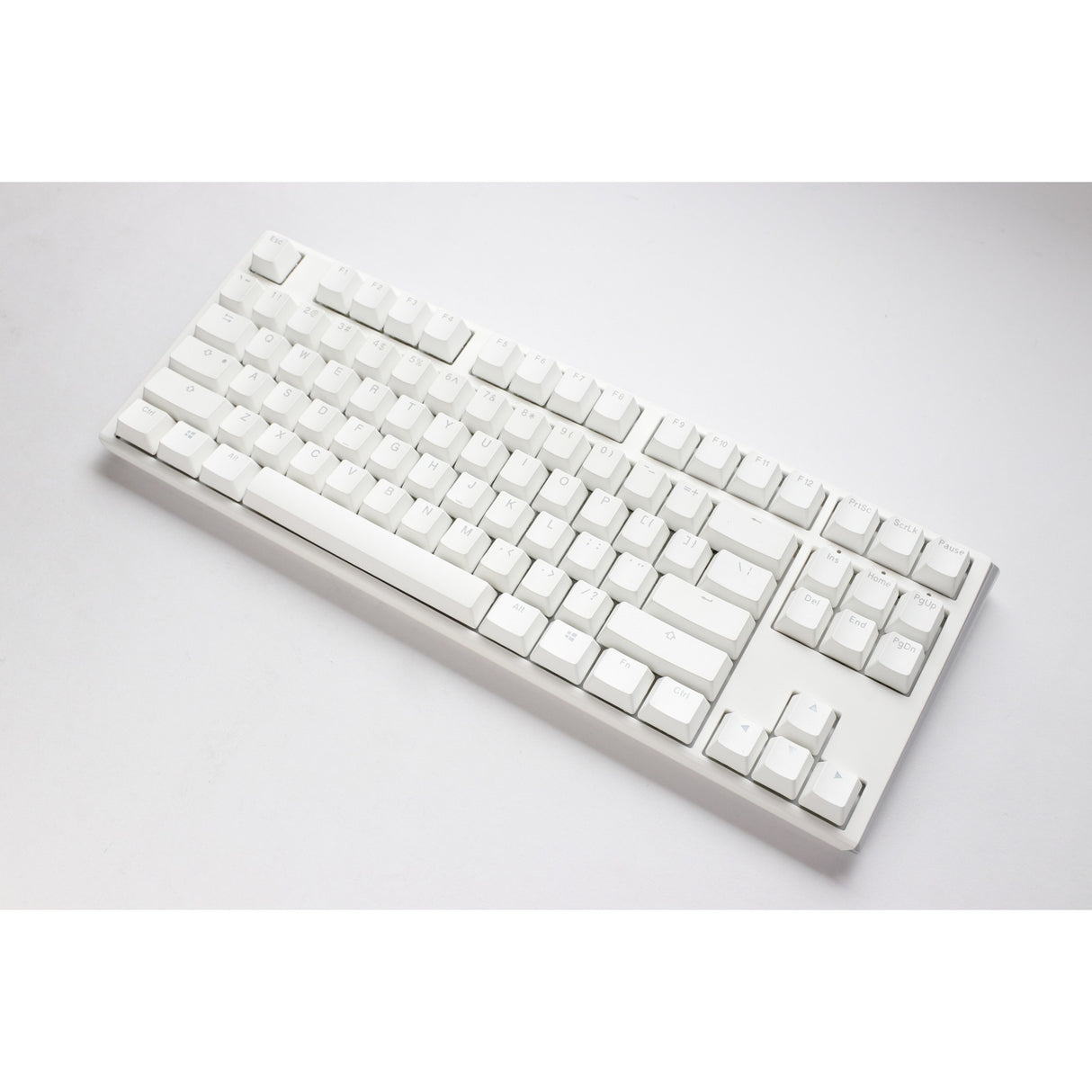 Ducky one 3 klassisk ren hvid tkl rgb mekanisk tastatur (hvid, us-layout (qwerty), cherry mx silent red, 80% (tkl), rgb lysdioder, double-shot pbt, hot-swappable, quack mekanik)