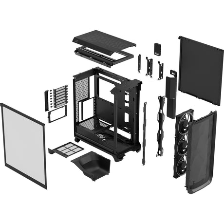 Fractal design meshify 3 ambience pro rgb midi tårnhus (sort | 2x usb-a | 1x usb-c | rgb | hærdet glas)