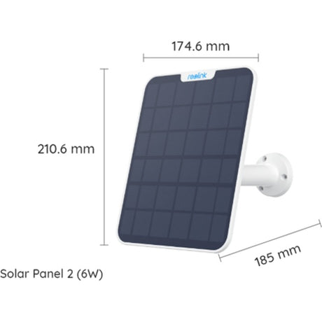 Reolink solpanel kompatibelt med batterikamera - strop og 4m tilslutningskabel - 6w strøm - vejrbestandig - solpanel 2