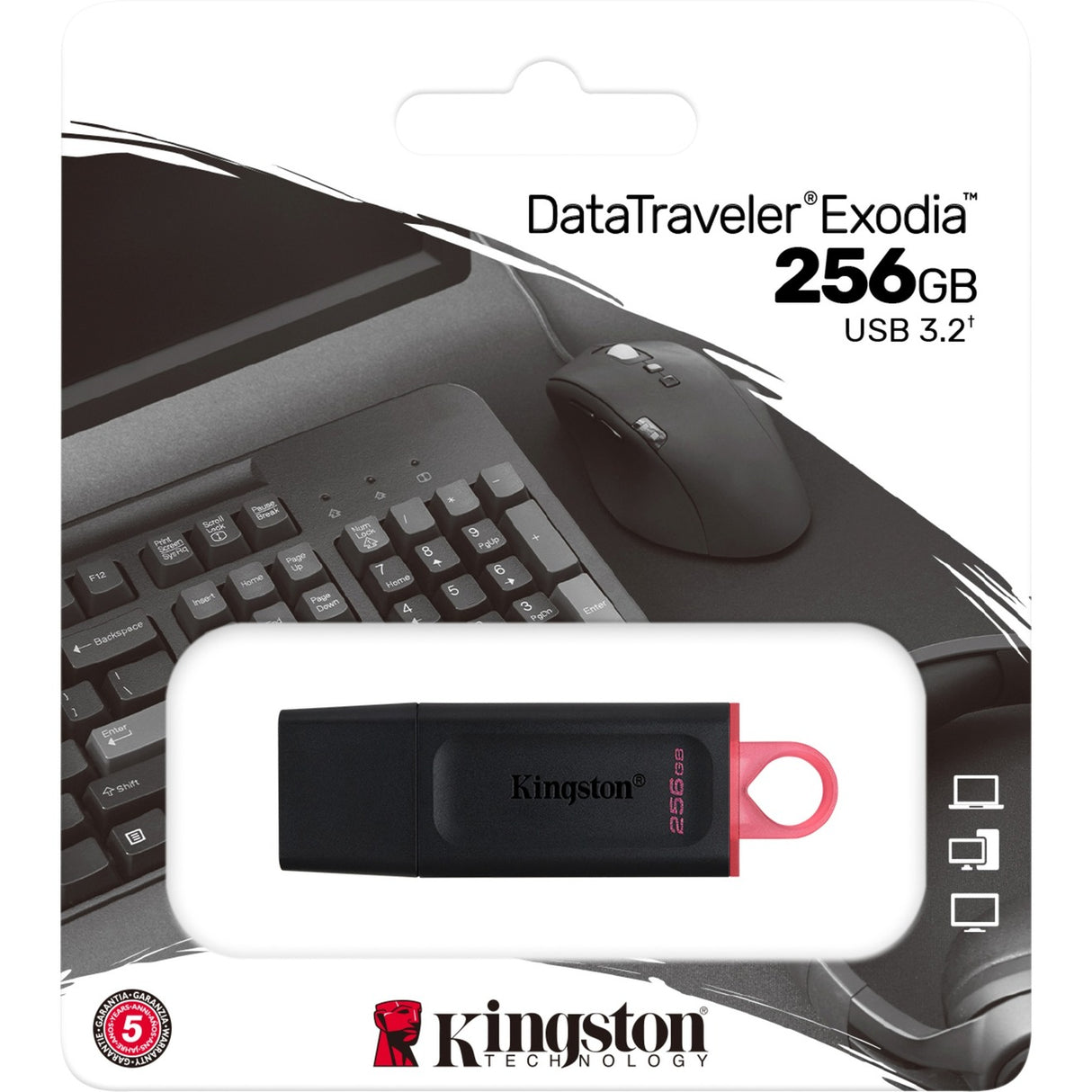 Kingston data traveler exodia 256 GB USB-stick (sort rød, DTX 256 GB)