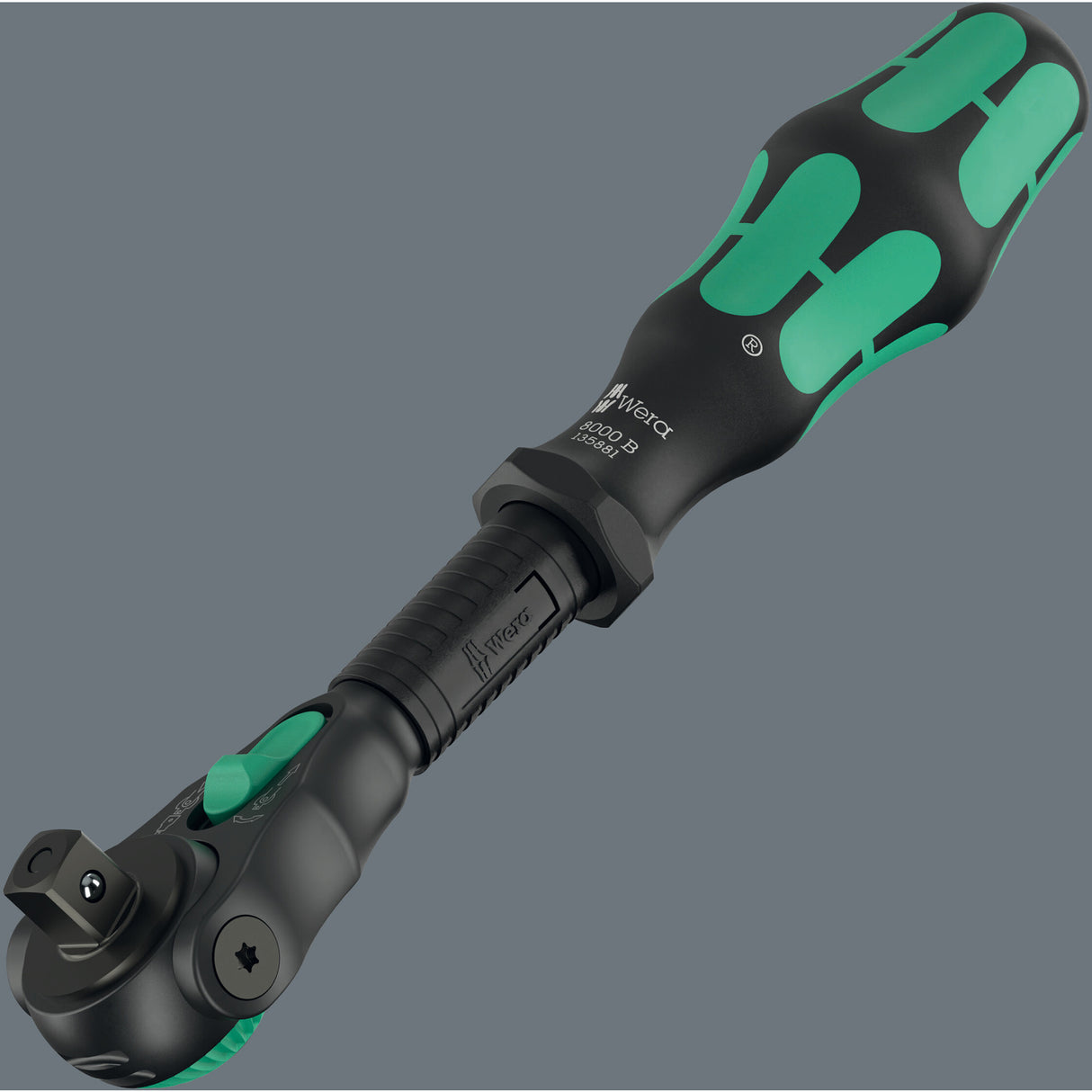 Wera 8000 b black edition zyklop speed skralde med 3 8 drev (sort grøn)