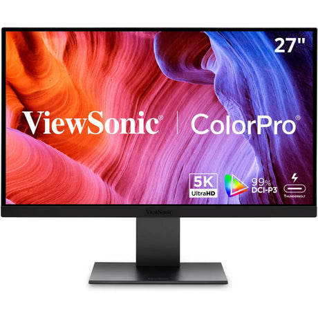 Viewsonic VP2788-5k mac-kompatibel 27 4k UHD-skærm (sort, 2x Thunderbolt 4, 1x HDMI, 1x Displayport, USB-A, USB-C)