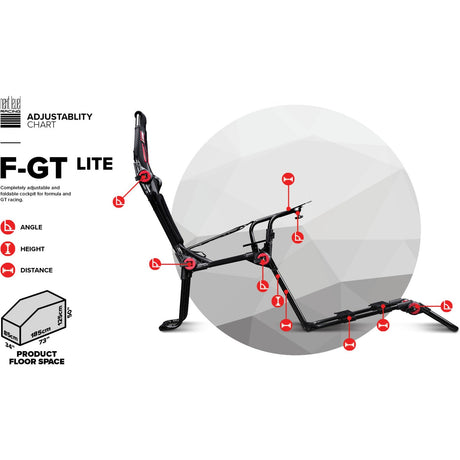 Next Level Racing F-GT Lite Foldbar Racing Simulator (Sort Rød)