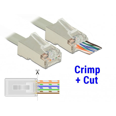 Delock rj45 crimp+cut stik kat.6 stp stik (gennemsigtigt, 20 stk.)
