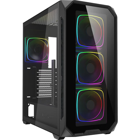 Sharkoon ak5g rgb midi tårnhus (sort | 2x usb-a | 1x usb-c | rgb | hærdet glas)