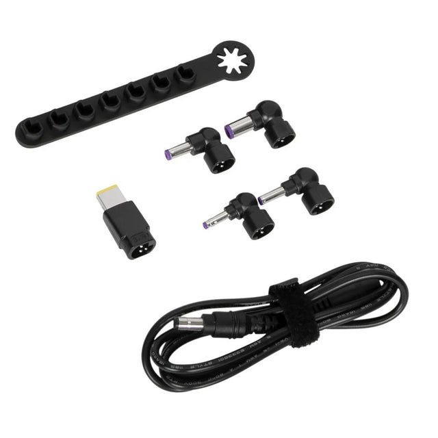 Targus 90W Legacy tilbehørssæt (DC-kabel til spids + 5 spidser + opbevaringsholder) Adapter (sort, til dockingstationer)