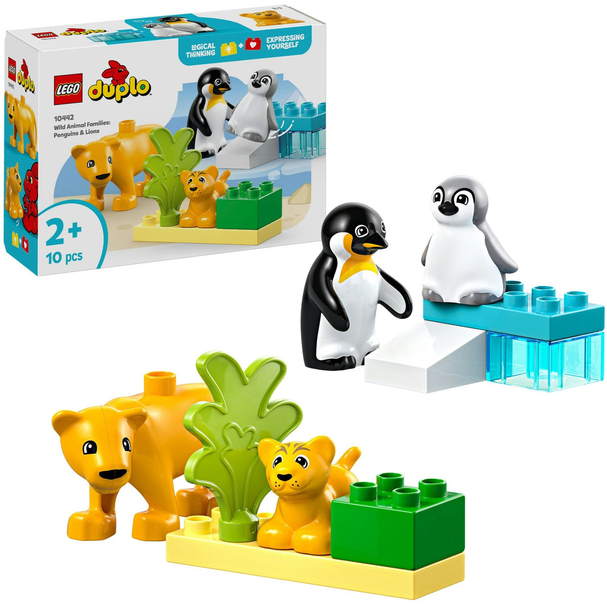 Lego duplo by 10442 familier af vilde dyr: pingviner og løver