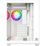 Xyz pc gear tesseract x midi tårnhus (hvid | 2x USB-A | 1x USB-C | hærdet glas)