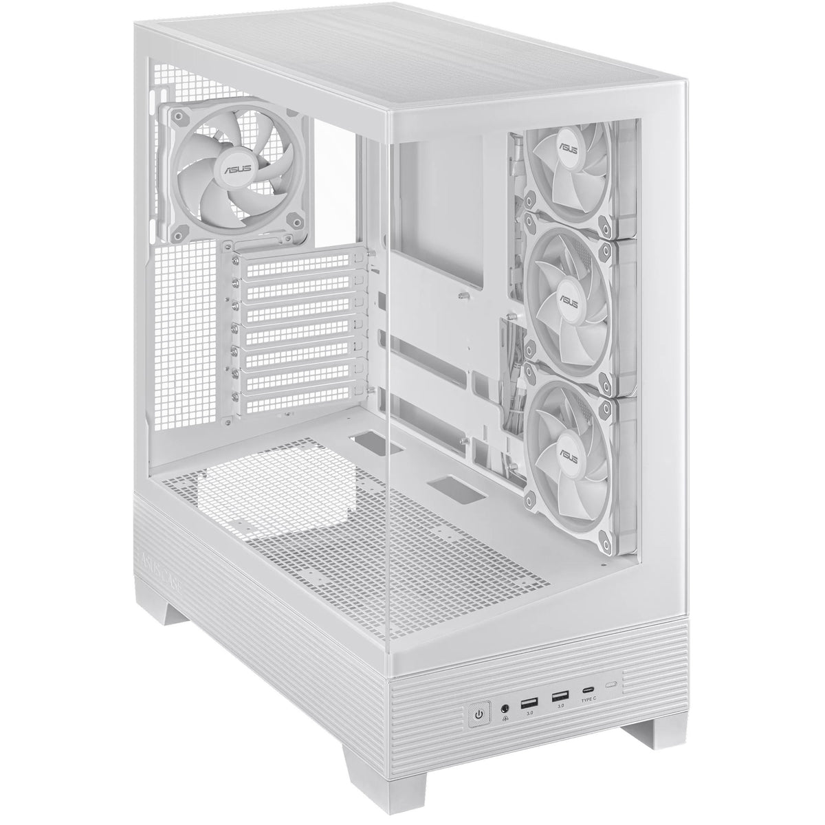 Asus a31 plus midi tårnhus (hvid | 2x USB-A | 2x USB-C | hærdet glas)