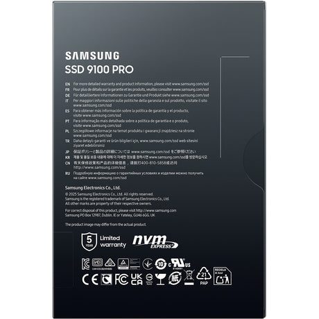 Samsung mz-vap4t0bw 9100 pro pcie® 5.0 nvme™ m.2 SSD - 4 TB, 4 TB, M.2, 14800 MB s