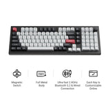 Keychron q5 he qmk trådløst brugerdefineret tastatur (hvidt, us-layout (qwerty), gateron dobbeltskinne magnetisk tåge, 96%, rgb lysdioder, osa double-shot pbt, hot swap, knop, 2.4ghz | bluetooth 5.1 | usb-c)