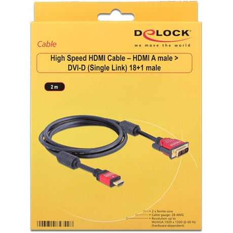 Delock højhastigheds HDMI A (han) > DVI (han) adapter (sort, 2 meter)
