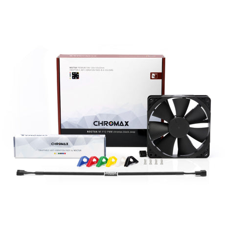 Noctua nf-f12 pwm chromax.black.swap case ventilator (sort, 120 x 120 x 25 mm)