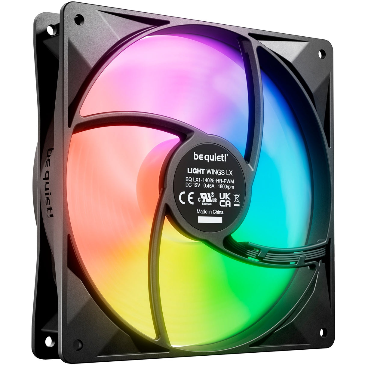 Vær stille! light wings lx pwm high-speed rgb case fans (sort, 3 stk, 140 x 140 x 25 mm)