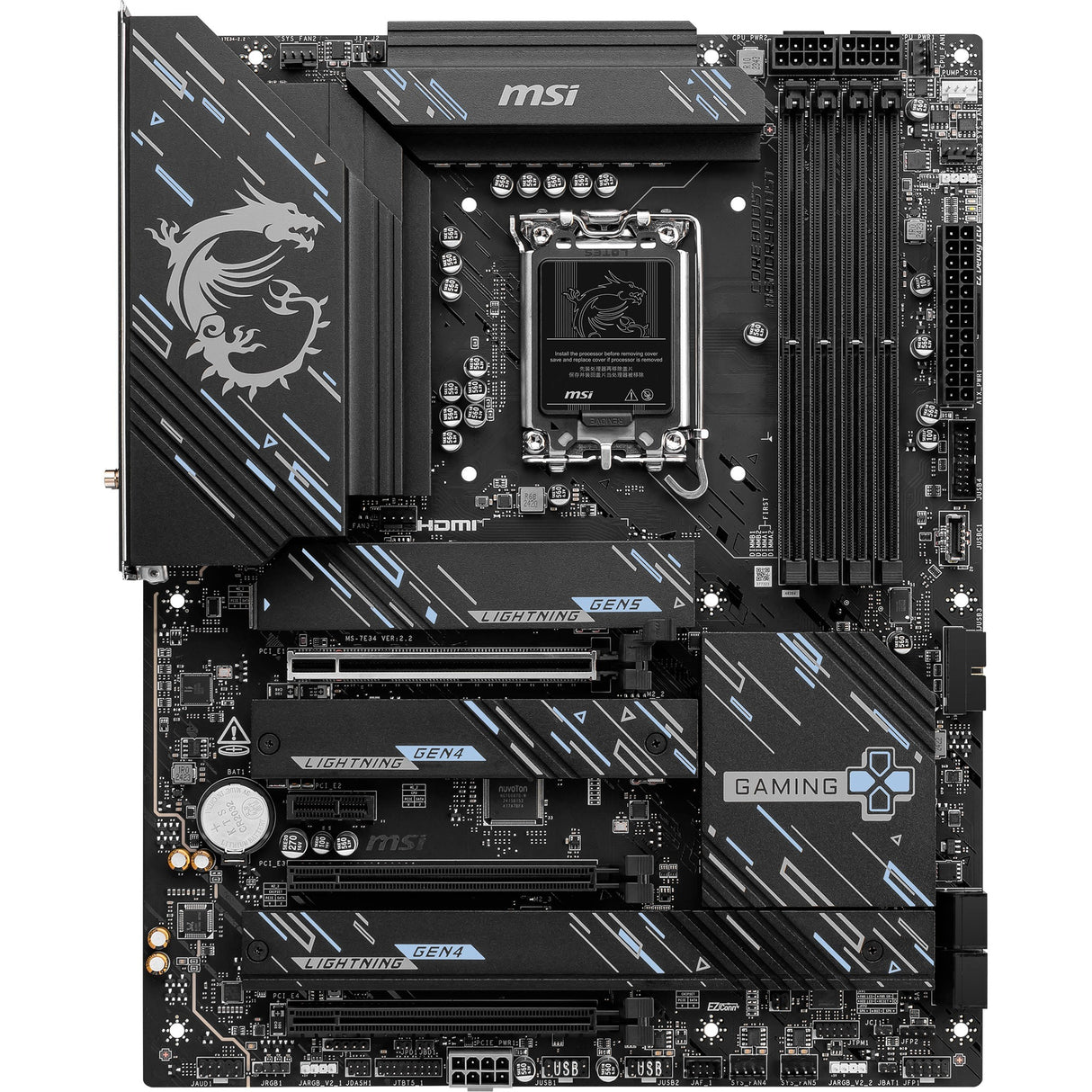 MSI Z890 Gaming Plus WiFi Socket 1851 bundkort (sort, RAID, 5GB-LAN, WLAN, BT, lyd, ATX)
