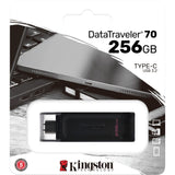 Kingston Data Traveler 70 256 GB USB-stick (sort, DT70 256 GB, USB-C 3.2 gen 1)