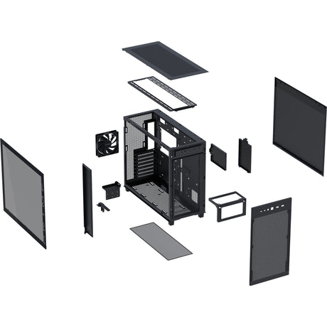 Asus Prime Ap303 - Midi Tower-hus i hærdet glaspanel (sort | 2x USB-A | 1x USB-C | hærdet glas)