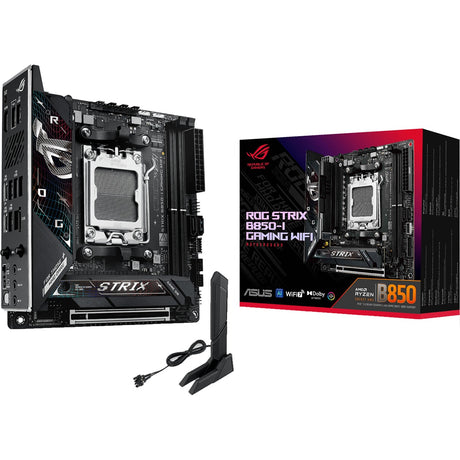 Asus ROG Strix B850-I Gaming Wi-Fi Socket AM5 bundkort (2,5 GB-LAN, Wi-Fi 7, BT, Lyd, Mini-ITX)