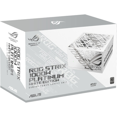 Asus rog strix platinum white edition modulær 1000 watt strømforsyning (hvid, 1x 12v-2x6, 4x pcie)