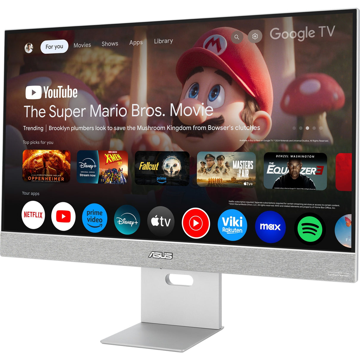 Asus Zenscreen Smart MS27UC 27 4K UHD-skærm (grå, DisplayPort, HDMI, USB-C, lyd, WLAN, Android 11)