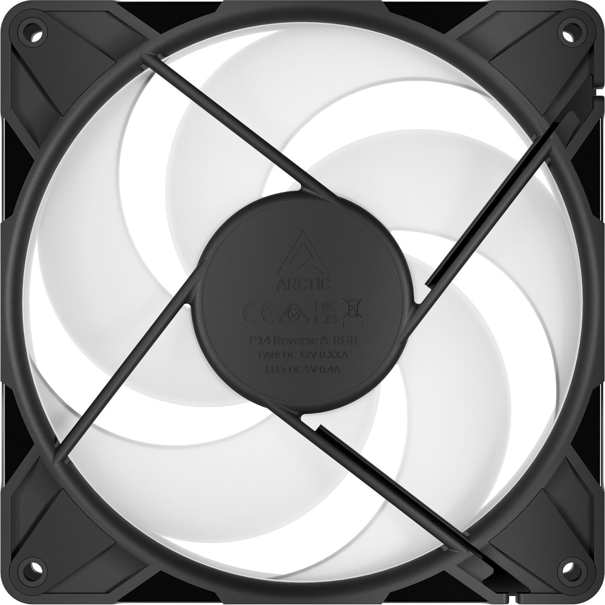 Arctic p14 pro reverse a-rgb case ventilator (sort, 140 x 140 x 30 mm, pwm)