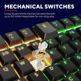 Trust GXT 866 Torix mekanisk gaming-tastatur (sort, amerikansk layout (QWERTY), Huano Red, 100 %, RGB)