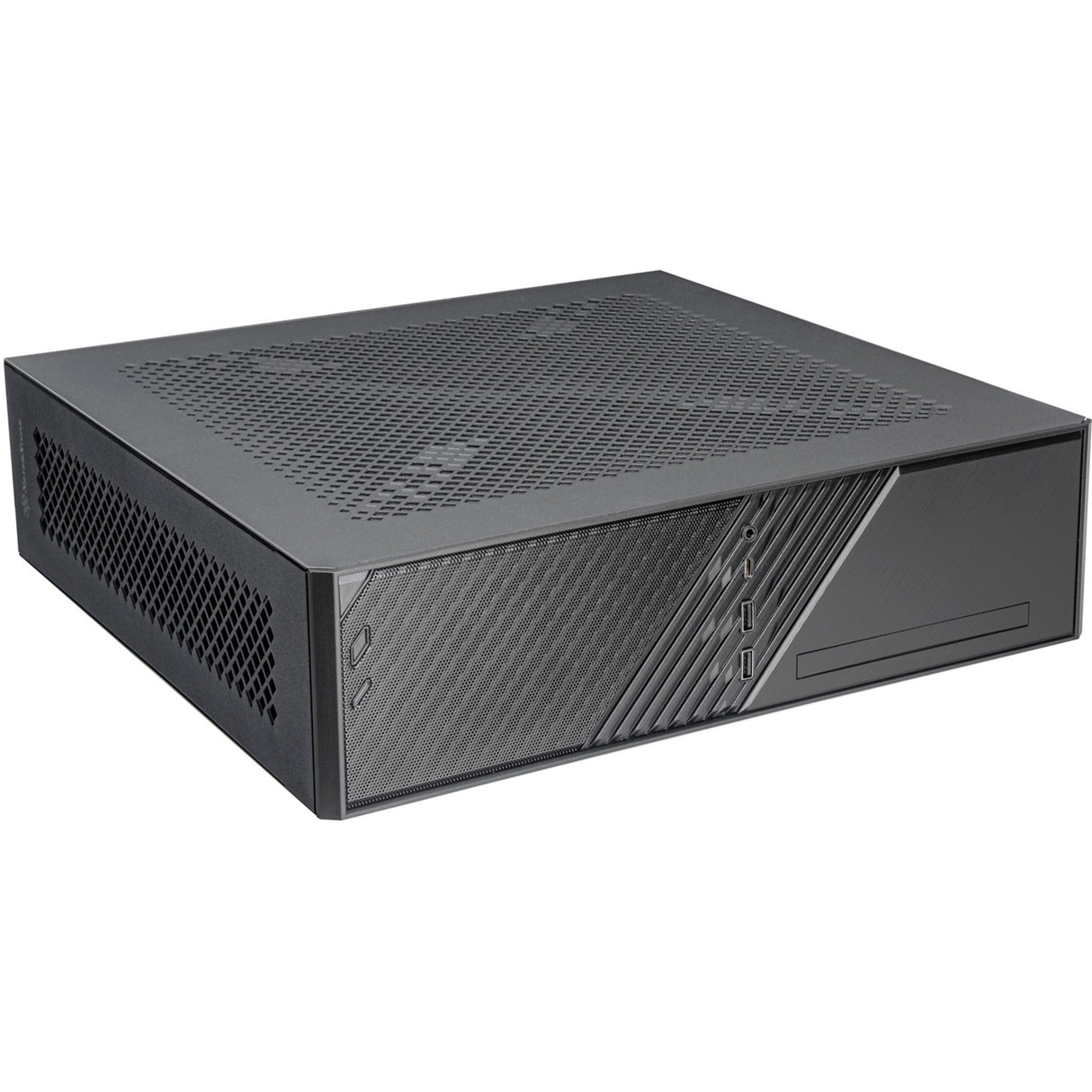 Silverstone milo 12 mini tårnhus (sort | 2x USB-A | 1x USB-C)