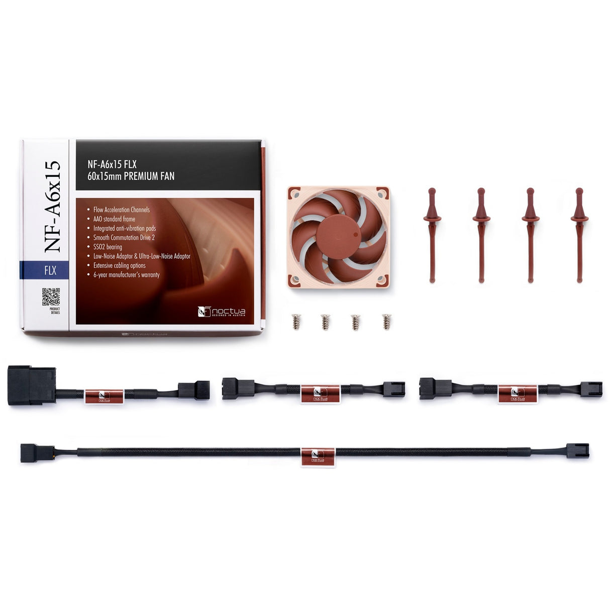 Noctua nf-a6x15 flx kabinet blæser (60 x 60 x 15 mm)