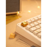 Iqunix zx75 sunset ponder trådløst mekanisk tastatur (lysegult, amerikansk layout (QWERTY), Iqunix silent rose, 75%, RGB LED'er, hot-swappable, double-shot PBT, 2,4GHz | Bluetooth 5.1 | USB-C)