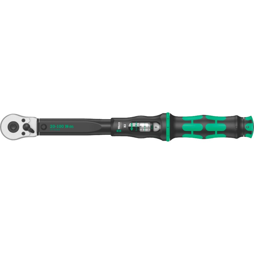 Wera click-torque b 2 momentnøgle med omvendt skralde, 20-100 nm (sort grøn)