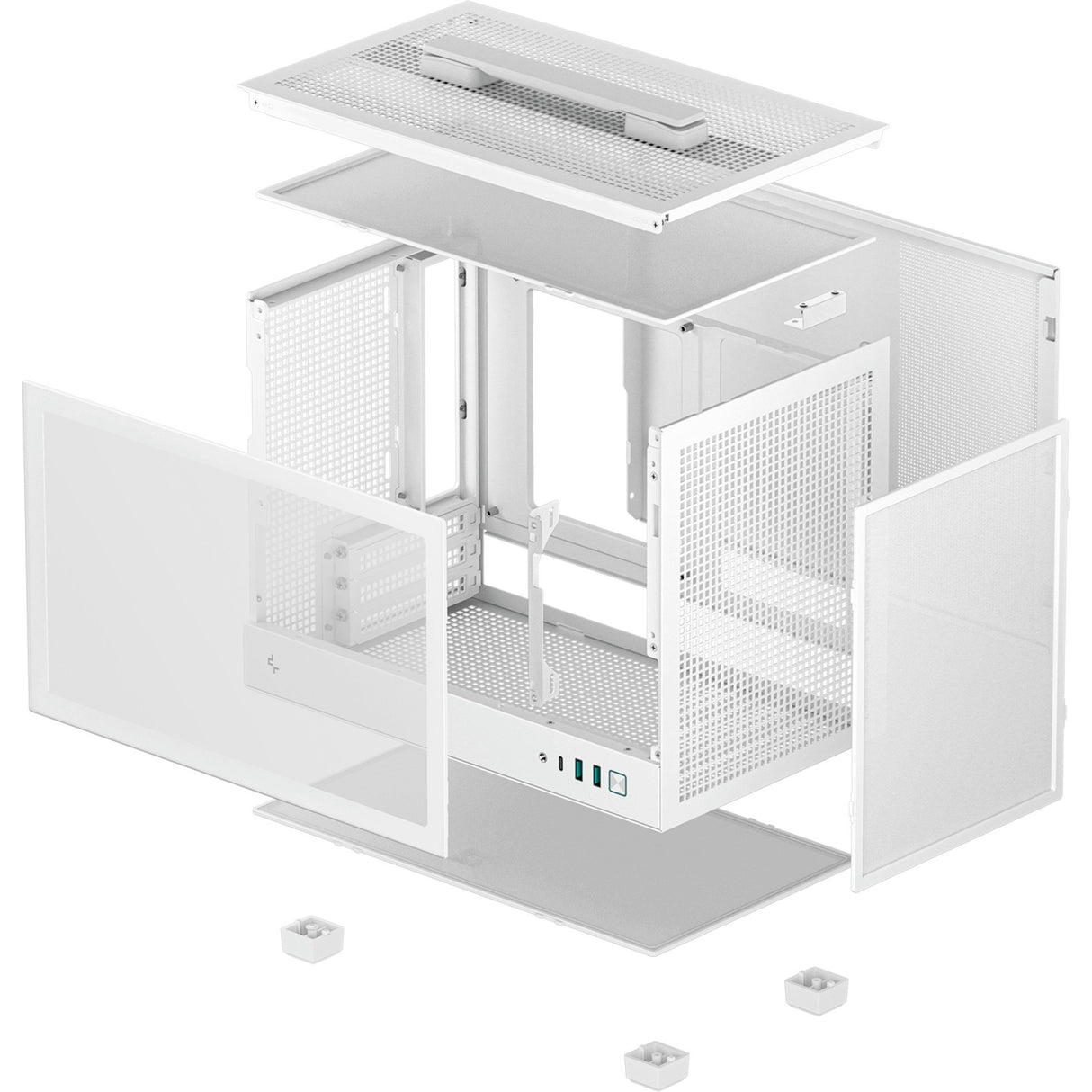 Deepcool ch160 mini tårnhus (hvid | 2x USB-A | 1x USB-C | hærdet glas)