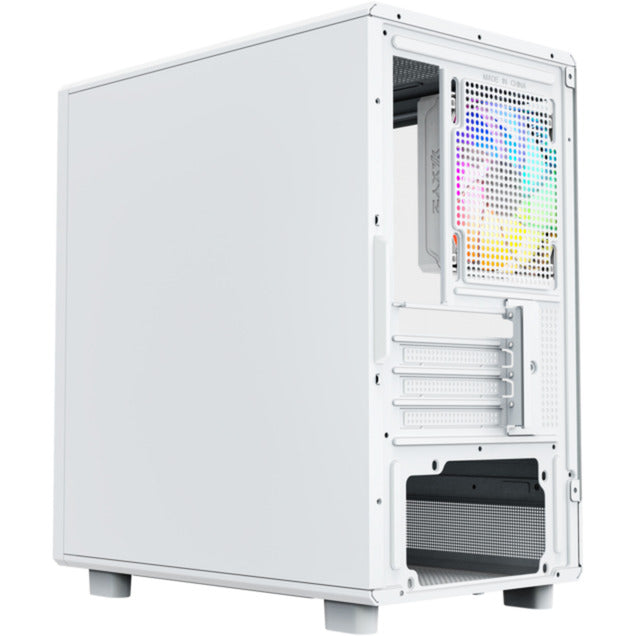 Xyz pc gear atom midi tårnhus (hvid | 2x USB-A | 1x USB-C | hærdet glas)