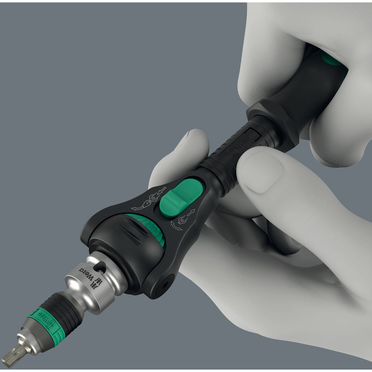 Wera 8000 b black edition zyklop speed skralde med 3 8 drev (sort grøn)