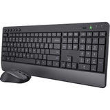 Trust trezo comfort trådløst tastatur og mus sæt desktop sæt (sort, us layout (qwerty), 100%)