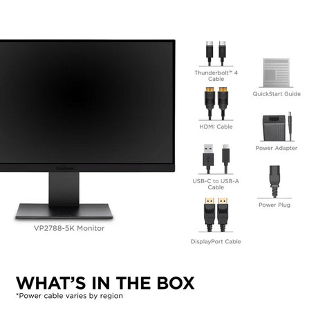 Viewsonic VP2788-5k mac-kompatibel 27 4k UHD-skærm (sort, 2x Thunderbolt 4, 1x HDMI, 1x Displayport, USB-A, USB-C)