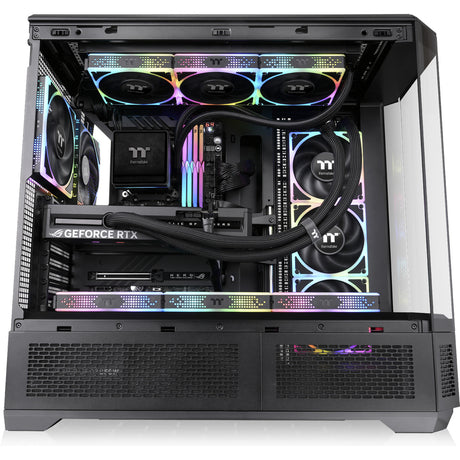 Thermaltake view 600 tg stort tårnhus (sort | 2x USB-A | 1x USB-C | hærdet glas)