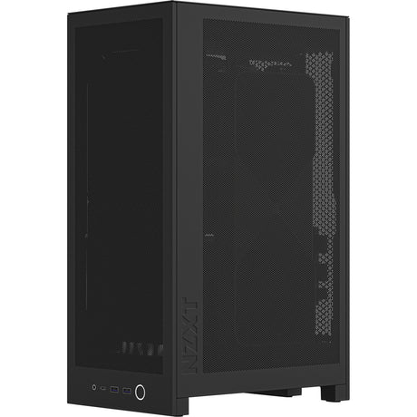 Nzxt h2 flow mini tårnhus (sort | 2x USB-A | 1x USB-C | hærdet glas)