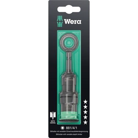 Wera 881 4 1 sb afstandshouder met variabele schroefdiepte instelling, 1 4 x 95 mm bit (zwart groen)