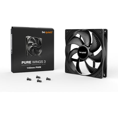 Vær stille! pure wings 3 pwm kabinetventilator (sort, 140 x 140 x 25 mm)
