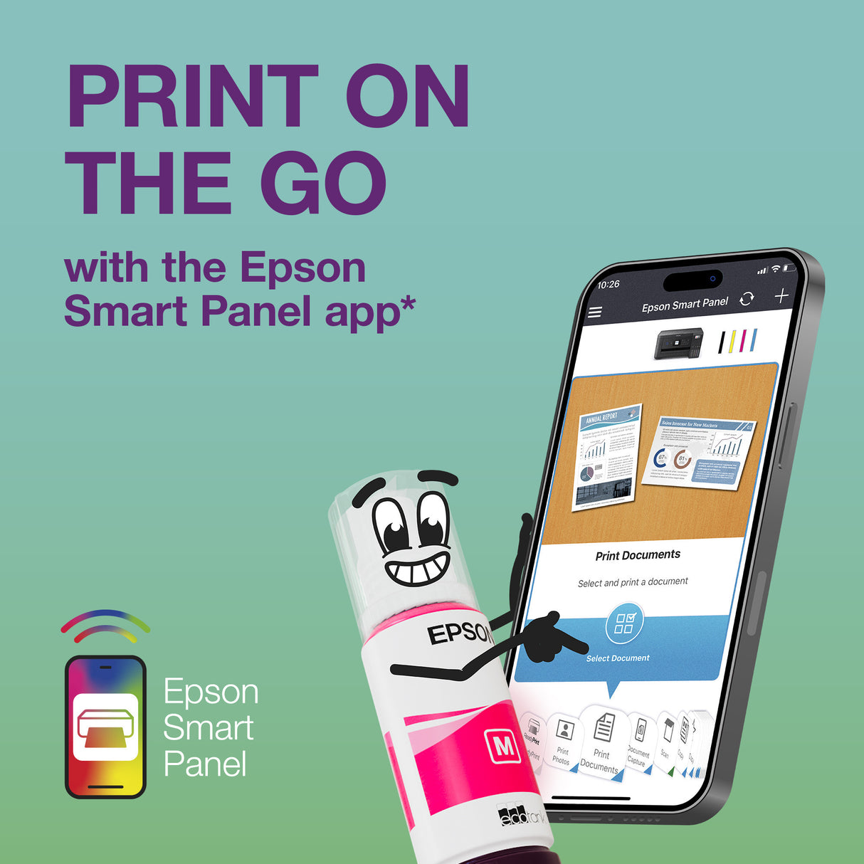 Epson ecotank et-2871 a4 multifunktions wi-fi-printer med blækbeholder alt-i-én inkjetprinter (sort, scan, kopi, wi-fi, inklusive op til 3 års blæk)