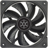 Silverstone shark force 120 kabinet blæser (sort, 120 x 120 x 25 mm, pwm)