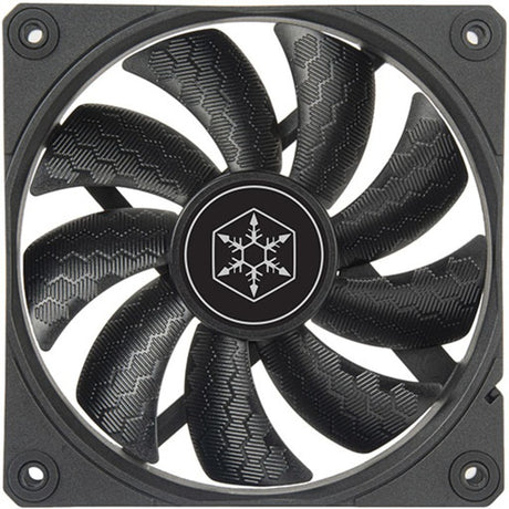 Silverstone shark force 120 kabinet blæser (sort, 120 x 120 x 25 mm, pwm)