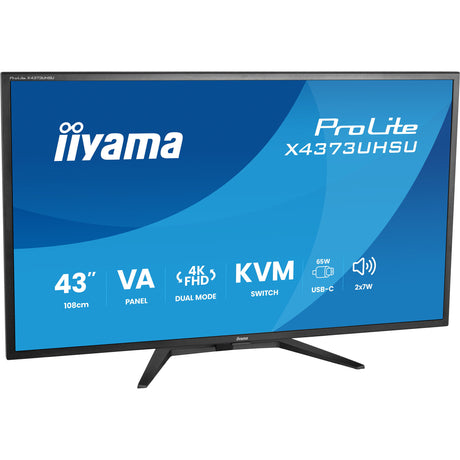 Iiyama prolite x4373uhsu-b2 42.5 4k uhd-skærm (sort (mat), hdmi, displayport, usb-c)