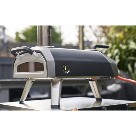 Ooni karu 2 multibrænds pizzaovn pizzaovn (sort rustfrit stål, 12'' pizza, træ, kul og gas)