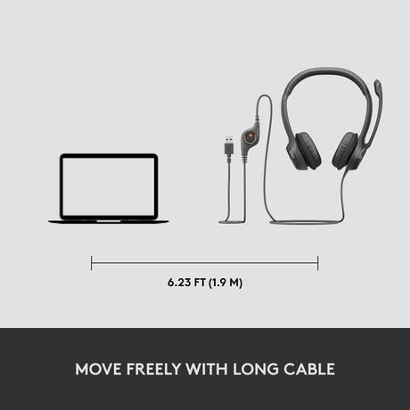Headset logitec h390 usb sort