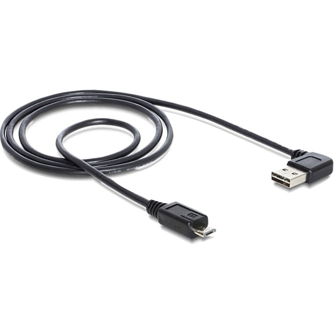 Delock easy-usb-a 2.0 90° > micro-usb-b-kabel (sort, 2 meter)