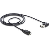 Delock easy-usb-a 2.0 90° > micro-usb-b-kabel (sort, 2 meter)