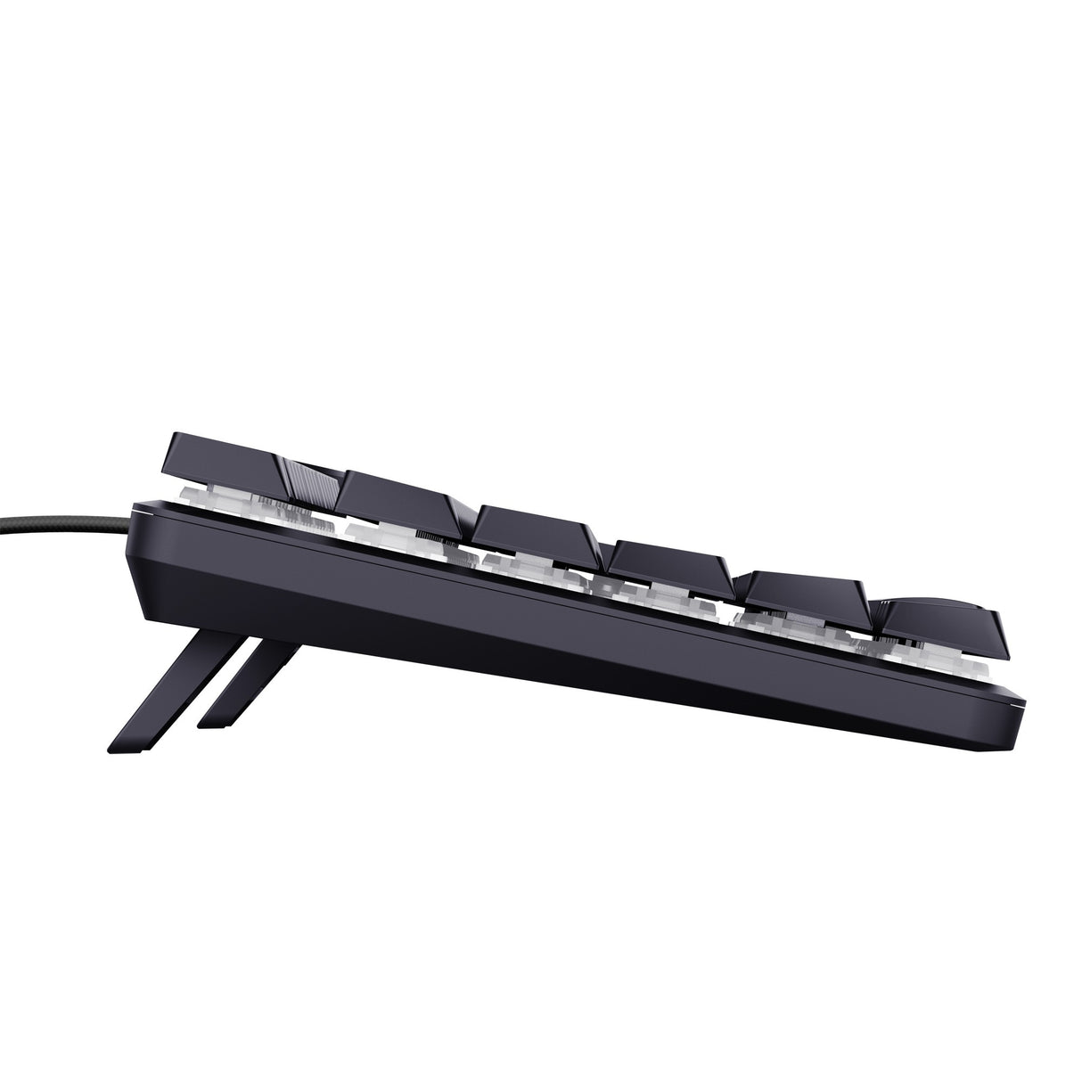 Trust GXT 866 Torix mekanisk gaming-tastatur (sort, amerikansk layout (QWERTY), Huano Red, 100 %, RGB)