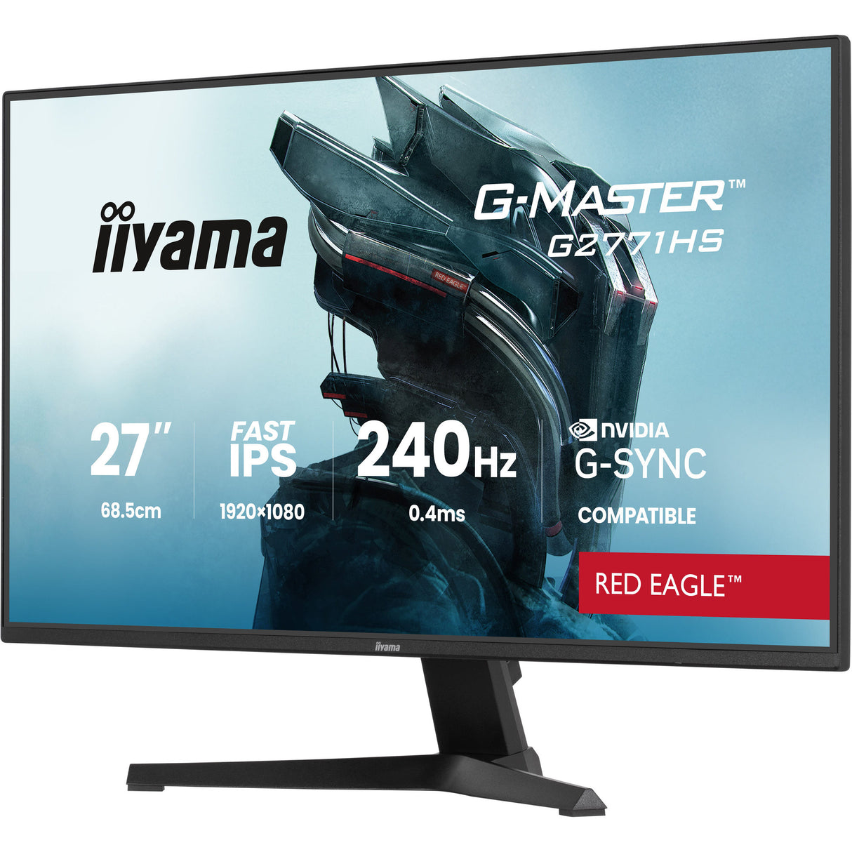 Iiyama g-master red eagle g2771hs-b1 27 gaming skærm (sort, 2x HDMI, skærmport, 240 Hz)