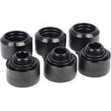 Alphacool eiszapfen 16mm hårdt rør kompressionsfitting g1 4 - seks pakke skruesæt (sort)